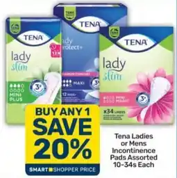 Pick n Pay Tena Ladies or Mens Incontinence Pads Assorted offer