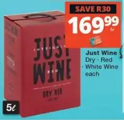 Checkers Liquor Shop Just Wine Dry Red offer