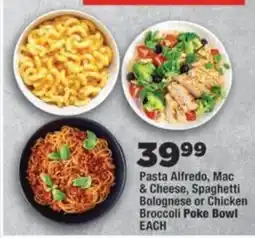 OK Foods Pasta Alfredo, Mac & Cheese, Spaghetti Bolognese or Chicken Broccoli Poke Bowl offer