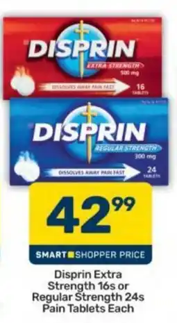 Pick n Pay Disprin Extra Strength 16s or Regular Strength 24s Pain Tablets Each offer