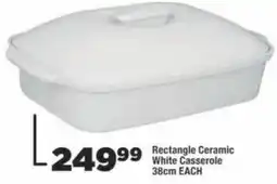 OK Foods Rectangle Ceramic White Casserole offer