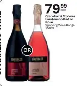 Liquor City Giacobazzi Modena Lambrusco Red or Rosé Sparkling Wine Range offer