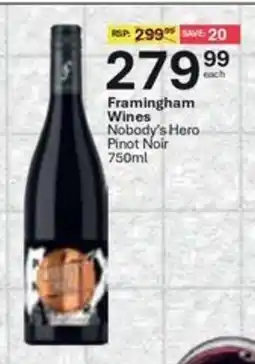Liquor City Framingham Wines Nobody's Hero Pinot Noir offer
