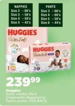 OK Foods Huggies Gold Jumbo Pack Disposable Nappies or Pants Assstd. offer