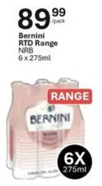 Liquor City Bernini RTD Range offer
