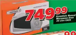 OK Grocer Xssentials Manual Microwave Oven offer