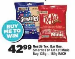 OK Foods Nestlé Tex, Bar One, Smarties or Kit Kat Minis offer