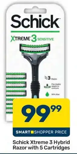 Pick n Pay Schick Xtreme 3 Hybrid Razor with 5 Cartridges offer