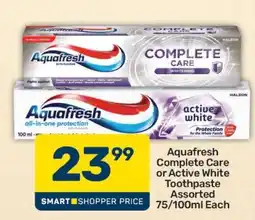Pick n Pay Aquafresh Complete Care or Active White Toothpaste Assorted 75/100ml Each offer
