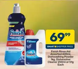 Pick n Pay Finish Rinse Aid Assorted 400ml, Dishwashing Powder 1kg, Dishwasher Cleaner 250ml or 51g Each offer