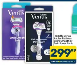 Pick n Pay Gillette Venus Ladies Platinum Extra Smooth or Swirl Razor Each offer
