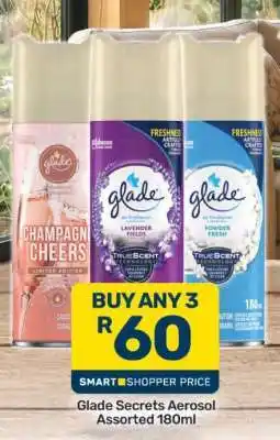 Pick n Pay Glade Secrets Aerosol Assorted 180ml offer