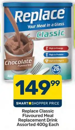 Pick n Pay Replace Classic Flavoured Meal Replacement Drink Assorted 400g Each offer