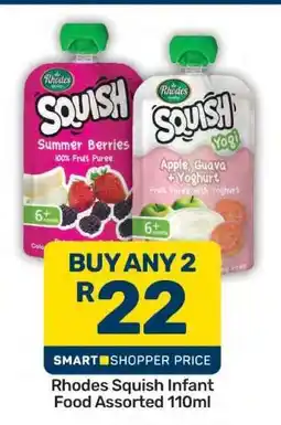 Pick n Pay Rhodes Squish Infant Food Assorted 110ml offer