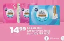 OK Foods Lil-Lets Maxi Sanitary Pads Assorted offer