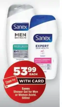 OK Foods Sanex Shower Gel for Men or Women Asstd. offer