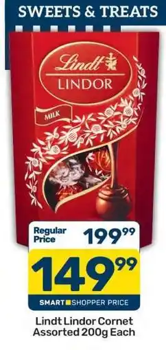 Pick n Pay Lindt Lindor Cornet Assorted 200g Each offer