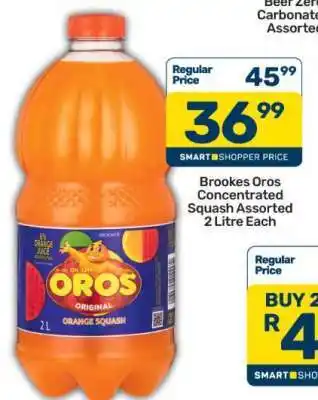Pick n Pay Brookes Oros Concentrated Squash Assorted 2 Litre Each offer