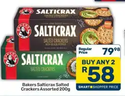 Pick n Pay Bakers Salticrax Salted Crackers Assorted 200g offer