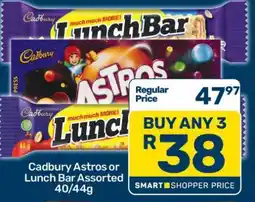 Pick n Pay Cadbury Astros or Lunch Bar Assorted 40/44g offer