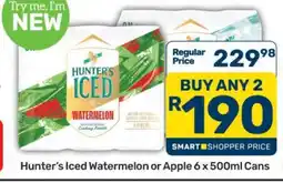 Pick n Pay Hunter's Iced Watermelon or Apple 6 x 500ml Cans offer