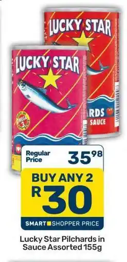 Pick n Pay Lucky Star Pilchards in Sauce Assorted 155g offer
