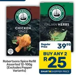 Pick n Pay Robertsons Spice Refill Assorted 12-100g offer