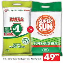 Pick n Pay Iwisa No1 or Super Sun Super Maize Meal 5kg Each offer