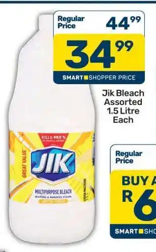 Pick n Pay Jik Bleach Assorted 1.5 Litre Each offer