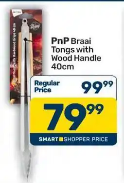 Pick n Pay PnP Braai Tongs with Wood Handle 40cm offer
