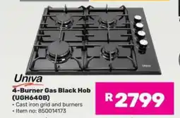 Game Univa 4-Burner Gas Black Hob (UGH640B) offer