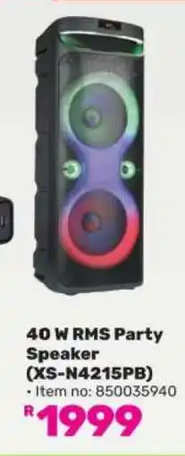 Game 40 W RMS Party Speaker (XS-N4215PB) offer