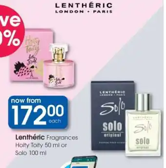 Clicks Lenthéric Fragrances Hoity Toity 50 ml or Solo 100 ml offer