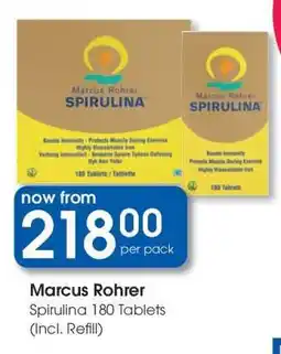 Clicks Marcus Rohrer Spirulina 180 Tablets (Incl. Refill) offer
