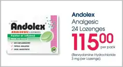 Clicks Andolex Analgesic 24 Lozenges offer