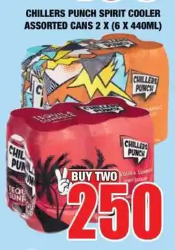 Boxer CHILLERS PUNCH SPIRIT COOLER ASSORTED CANS 2 X (6 X 440ML) offer