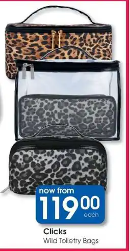 Clicks Clicks Wild Toiletry Bags offer