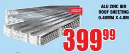 Boxer ALU ZINC IBR ROOF SHEETING 0.40MM X 4.8M offer