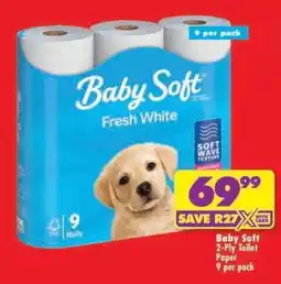 Shoprite Baby Soft 2-Ply Toilet Paper 9 per pack offer