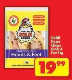 Shoprite GOLDI FROZEN CHICKEN HEADS & FEET 1kg offer