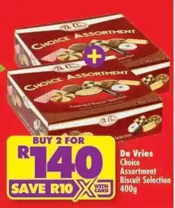 Shoprite De Vries Choice Assortment Biscuit Selection 400g offer