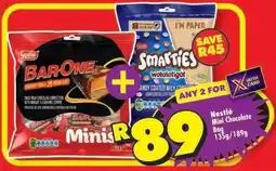 Shoprite Nestlé Mini Chocolate Bag 135g/189g offer