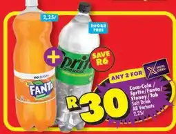 Shoprite Coca-Cola/Sprite/Fanta/Stoney/Tab Soft Drink All Variants 2,25L offer