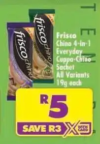 Shoprite Frisco Chino 4-In-1 Everyday Cuppa-Chino Sachet All Variants 19g each offer