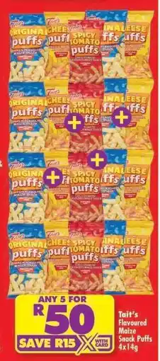 Shoprite Tait's Flavoured Maize Snack Puffs 4x14g offer