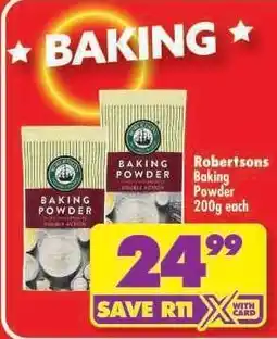 Shoprite ROBERTSONS BAKING POWDER 200g each offer