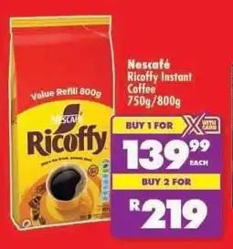 Shoprite NESCAFÉ RICOFFY INSTANT COFFEE 750g/800g offer