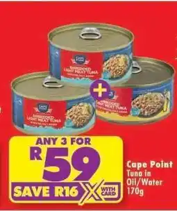 Shoprite Cape Point Tuna in Oil/Water 170g offer
