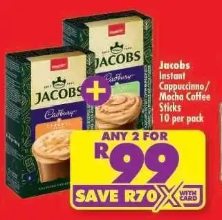 Shoprite Jacobs Instant Cappuccino/Mocha Coffee Sticks 10 per pack offer