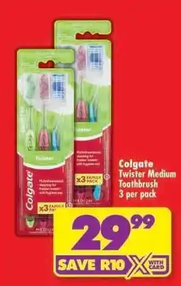 Shoprite Colgate Twister Medium Toothbrush 3 per pack offer
